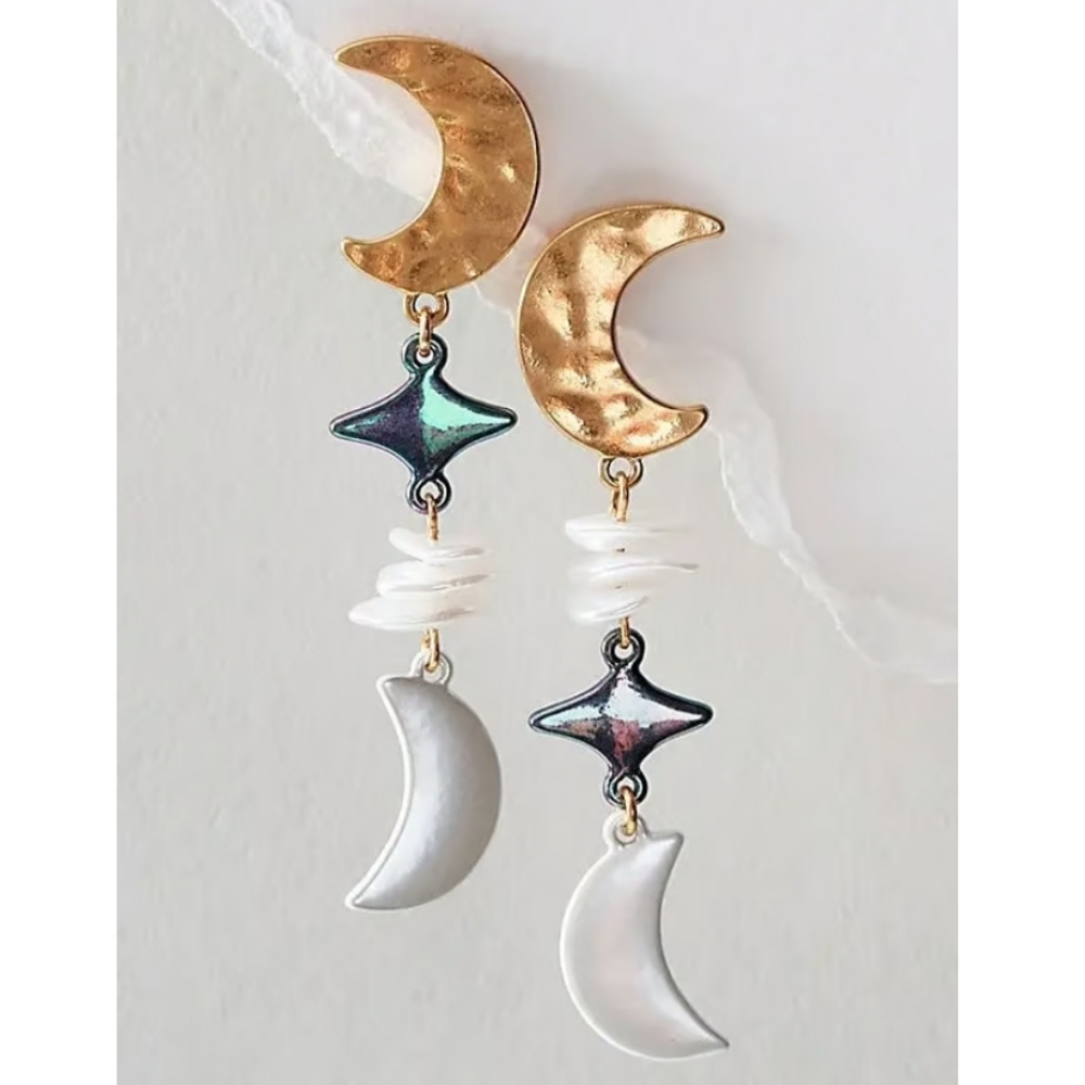 Nwt Free People Luna Eclipse Dangle Earrings